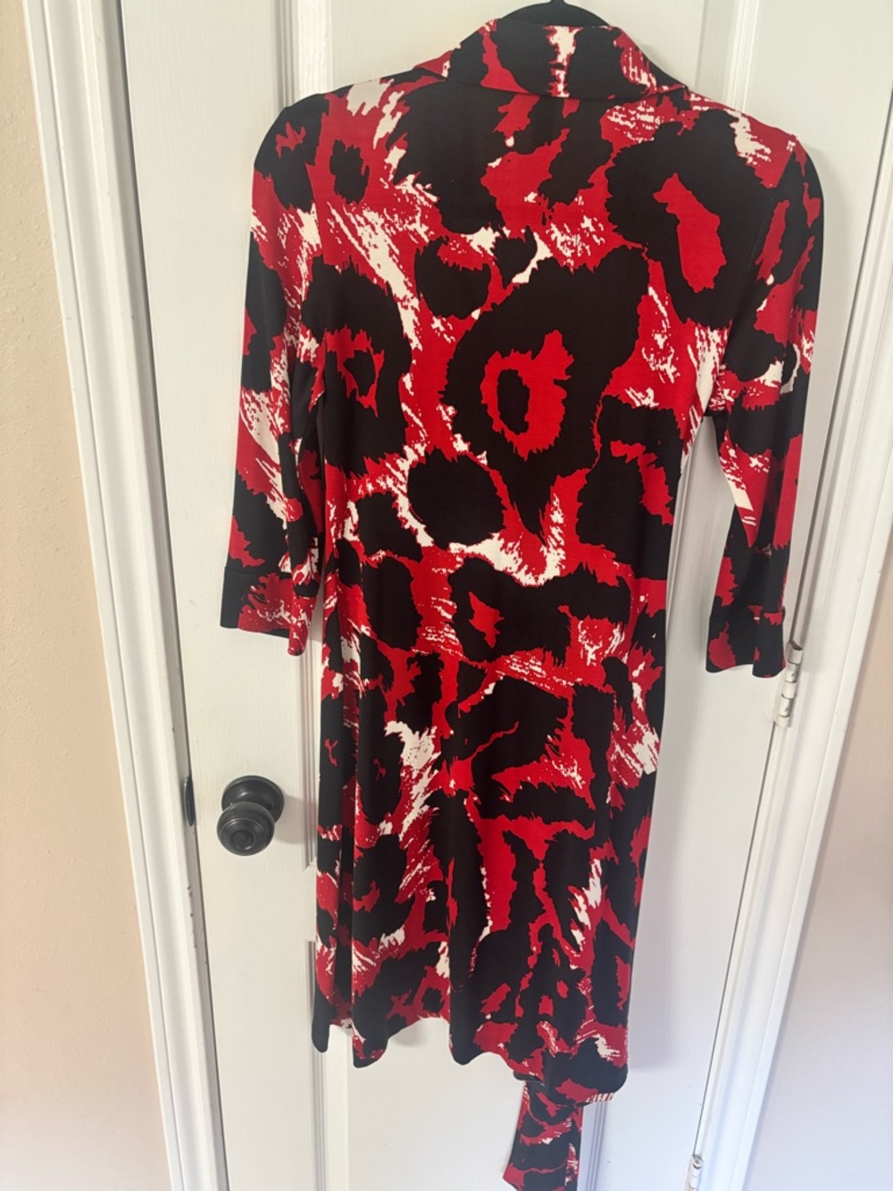 Diane Von Furstenberg Jeanne Wrap Dress 100% Silk Jersey DVF Splatter Print 8 - Picture 5 of 12